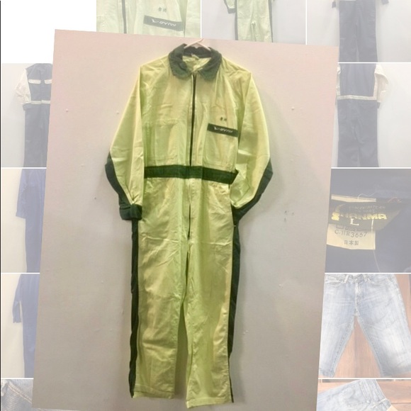 Vintage racing mechanic boilersuit coveralls green - Picture 4 of 5